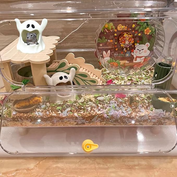 Specter Ceramic Guinea Pig Bed Cool Cave Beds Hamster House Hideout for Chinchilla Rabbit Dwarf Bunny Ferret Bunny Hedgehog Rats Summer Cage Nest