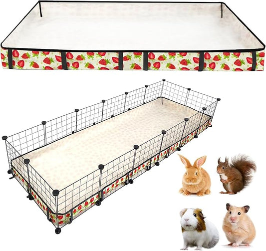 Guinea Pig Cage Liner，Washable Waterproof Oxford Cloth Cage Liners for Small Animals,Hamster Chinchilla Hedgehog Rabbit and Other Small Animals Not Include Cage (24x72 inches)