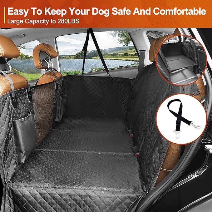 Vailge Dog Car Seat Cover, Dog Hammock for Car Backseat, Non Inflatable seat Cover for Back seat,Hard Bottom Back Seat Protector for Cars,Trucs & SUVs