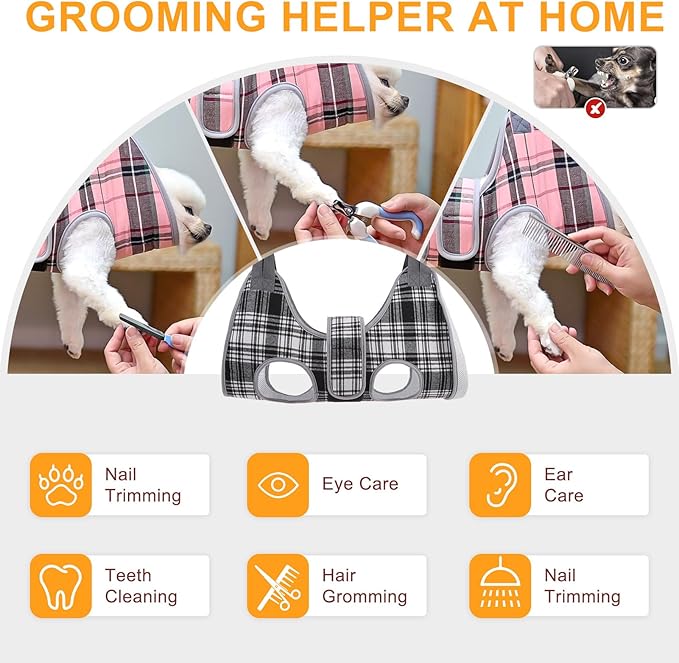 BEAUTYZOO Dog Grooming Hammock for Large Dogs, 11-15" Leg Spacing Up to 60lbs, Thick Breathable Dog Sling for Nail Trimming, Anti-Escape Harness Wide Neck Support, Grooming Sling for Dogs Cats