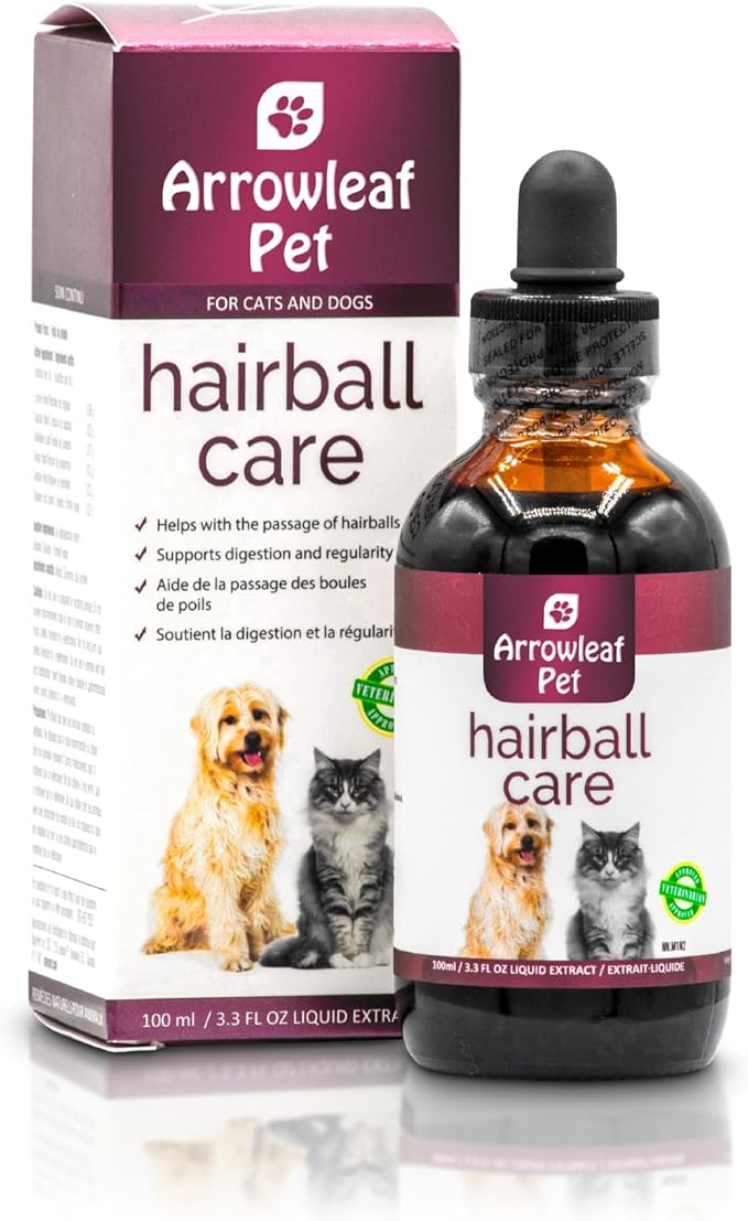 Hairball Care by NaturPet Inc | Digestive Support for Cats and Dogs | Hairballs, Constipation, Intestinal Discomfort | 100mL Herbal Tincture