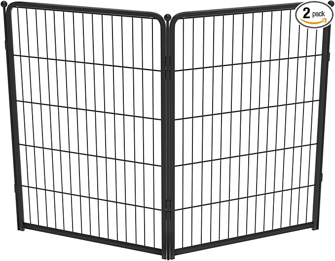 FXW Homeplus Unleashed Indoor Dog Playpen - Stress-Free and Safe Play, Heavy Duty 40 Inch 2 Panels Dog Pen for Medium and Large Dogs, Black│Patented