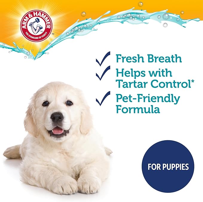 Arm & Hammer Complete Care Puppy Dental Kit, Enzymatic Toothpaste with Baking Soda and Calcium for Dogs, Peanut Butter Flavor, Toothbrush and Microfiber Brush Included, Fluoride-Free, 2.5 Oz