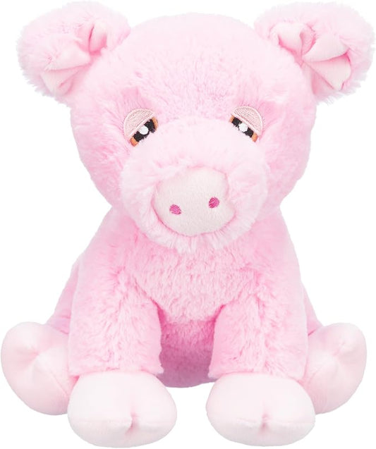 TRIXIE Be Eco Edison The Piggy Plush Dog Toy for All Dogs, 9.5" Fun and Cuddly Squeaky Dog Toy, 96% Recycle Material