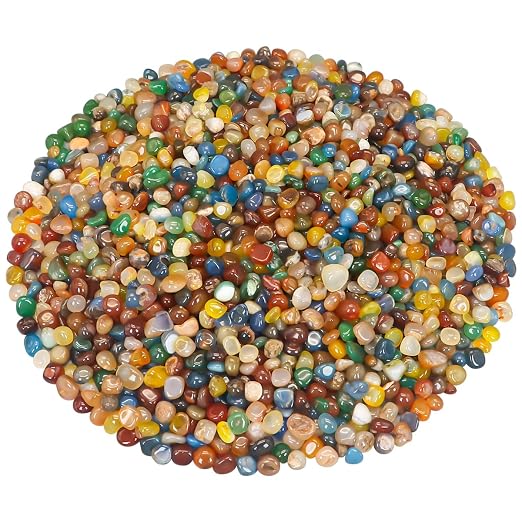 Decorative Aquarium Rocks & Pebbles for Fish Tank, Plant, & Landscaping | Smooth Polished Pebbles for DIY Resin Art, Vase Fillers, Aquarium Gravel, and Potted Plants (Colorful, 5 Pounds)
