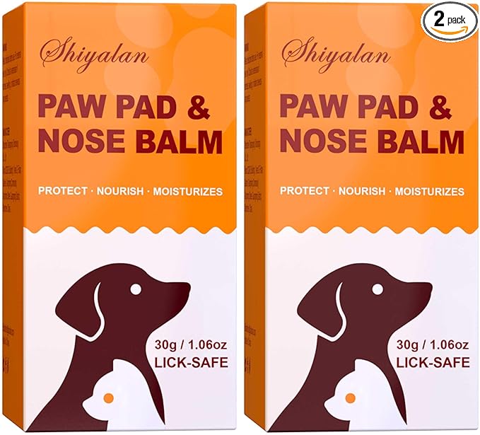 Lick-Safe Dog&Cat Paw & Nose Balm Stick - Soothing Moisturizer for Dry, Cracked Paws & Snout, Natural Pet Healing Balm with Shea Butter, Portable Stick for Dogs & Cats, 1.06 oz (2)
