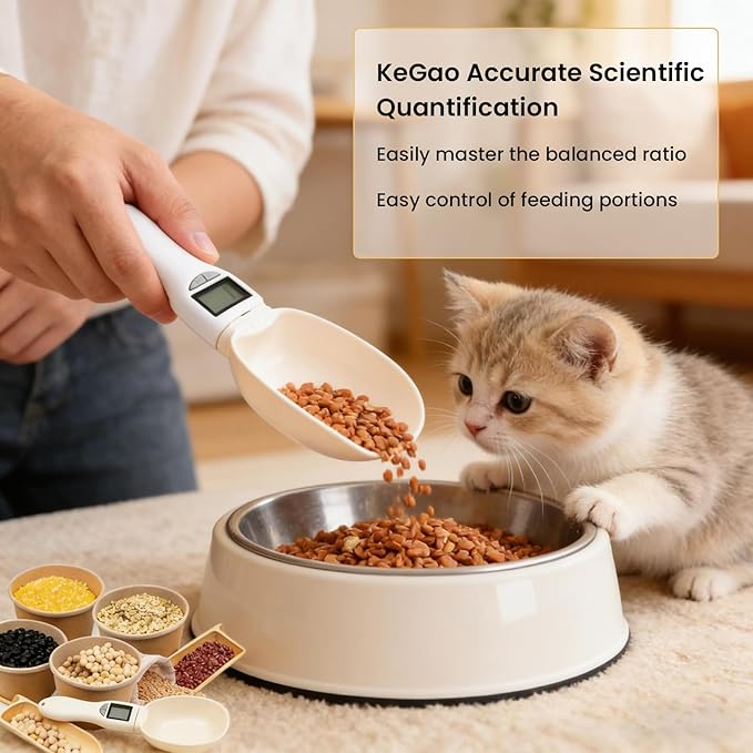 Digital Measuring Spoon, 800g/1g High Precision Gram Measuring Spoons with LED Display, Detachable Electronic Scale Spoon for Baking, Pet Food, Coffee, Spices (g/oz/ml/Cup)