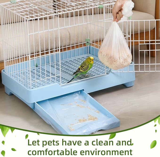 100 Pcs Disposable Bird Cage Liners 34"x22" Clear Plastic Parakeet Liner Bags, Universal Birdcage Liner Bags for Parakeets, Parrots, Finches, Canaries, Cockatiels, Bird Cage Accessories