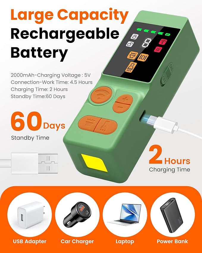 [Digital LED Display] ultrasonic Dog bark Deterrent with 4 Transmitters, Green 10 Gears Dog Training Device for Dogs, Rechargeable Anti Barking Device & Dog Repellent with Flashlight