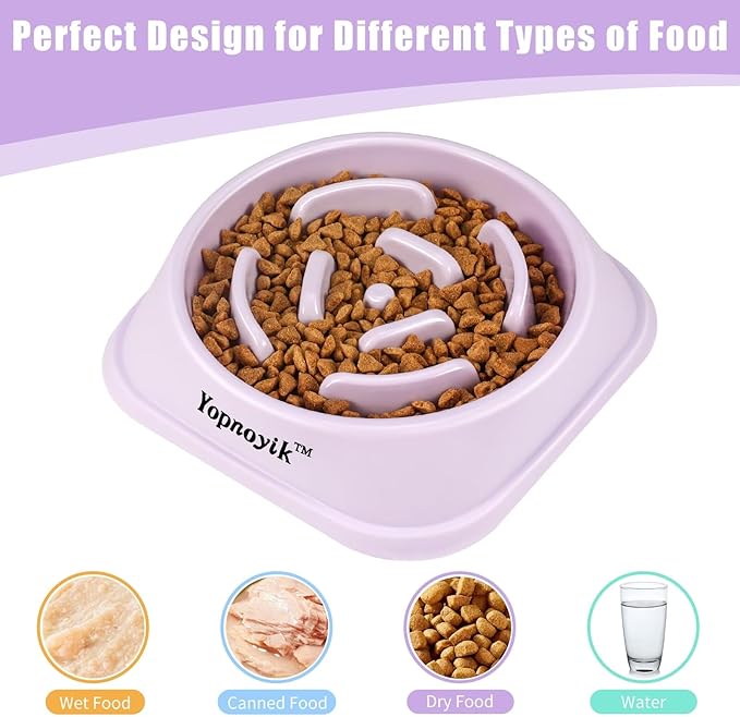 Yopnoyik Slow Feeder Dog Bowls for Healthy Eating, Non-Slip and Anti-Choking Design, Reduces Bloating & Overeating for Large Dogs, Easy to Clean