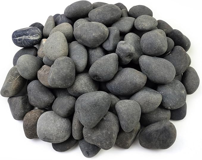 FANTIAN 10 lbs Black River Rocks, 2-3 Inch Stones for Plants Indoor | Natural Decorative Black Pebbles for Plants, Landscaping, Garden, Aquarium, Fish Tank, Backyard, Water Fountain