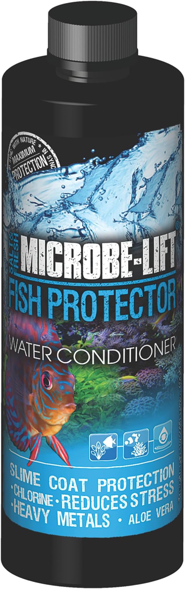 MICROBE-LIFT Aquatic Stress Coat and Fish Protector, Makes Tap Water Safe, Forms Multiple Layers of Fish Protection, 4oz