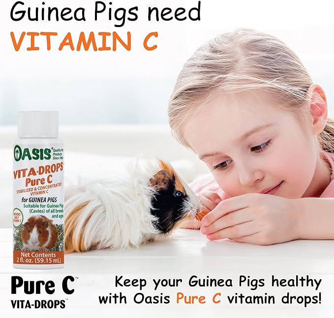 Oasis #80254 Vita Drops-Pure C for Guinea Pig,2-Ounce,Packaging May Vary,(Pack of 2)