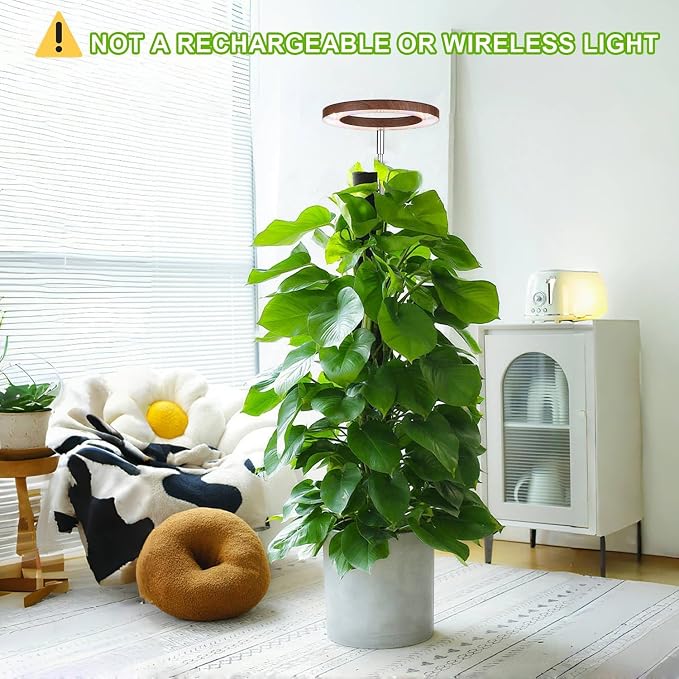 Plant Grow Light, LED Growing Light Full Spectrum for Indoor Plants, Paired with a Soil Tester,Height Adjustable, Automatic Timer, 5V Low Safe Voltage,Idea for Large Plant Light