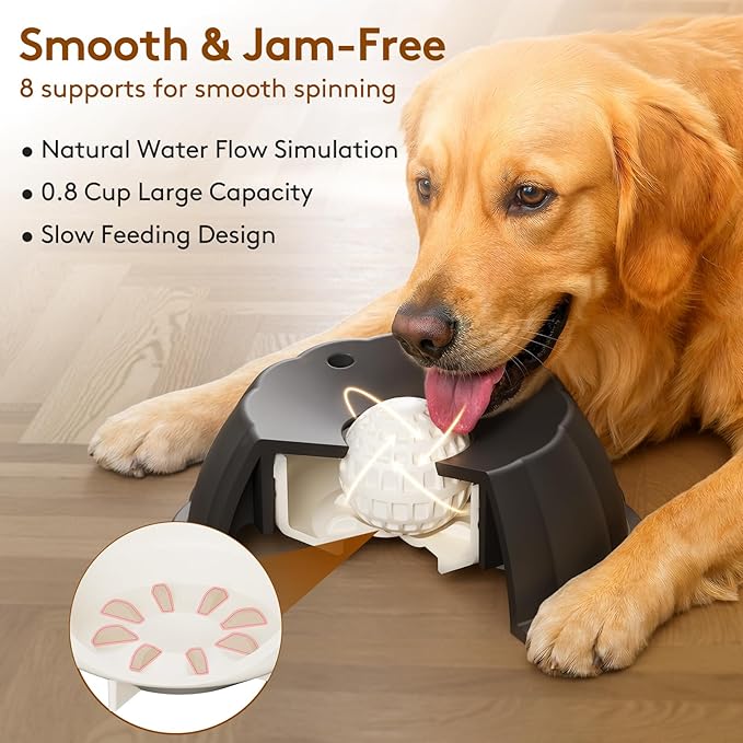 Slow Feeder Dog Bowls for Liquid Treat, Entertained Ball Dog Lick Bowl, Non-Slip Bone Broth Dog Licking Toys, 4/5 Cup Yogurt Dog Slow Feeder Bowl for Dietary Supplement/Post-op Nutrition (Black)