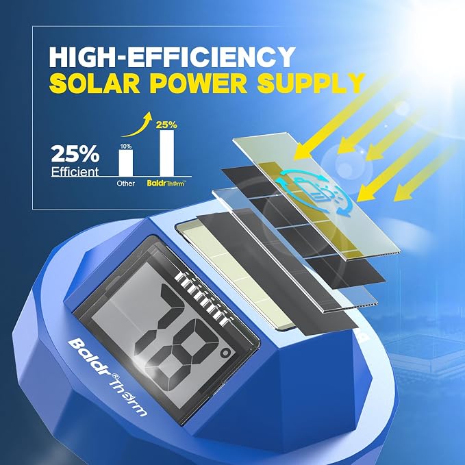 Pool Thermometer Solar Digital Floating, High Precision Large Screen Without Fogging with Double-Sided Display Screen for Swimming Pool, Aquarium, Spa, Hot Spring, Ponds