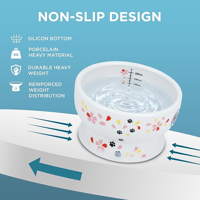 Raised Cat Water Bowl (Sakura Limited Edition)