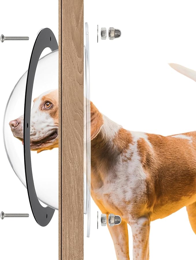 2 PCS Dog Fence Window, 12.4 x 4.9 Inch Clear Pet View Dome, Durable Pet Peek Windows, Doggie Fence Safe Domes, Pets Supply for Dog Cat Horse Outside Playground Garden