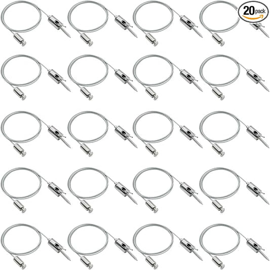 HAMRVL 20-Pack Hexagon Garage Lights Lighting Suspension Cables Kit - 3.28ft/1M Hexagon LED Lights Adjustable Steel Hanging Chain, Light Suspension Kit for Hexagon Lights Aquarium Lights, Load 6.6 lb