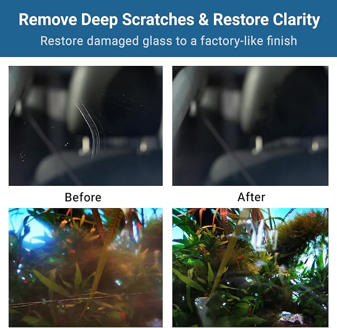 Glass Polish (3'') Glass Scratch Removal Kit for use with a Drill on All Glass Surfaces