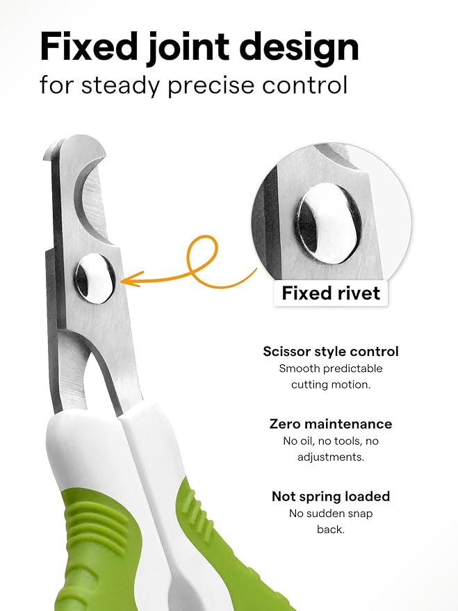 Pet Nail Clippers for Indoor Cats & Small Animals - Precision Angled Blades & Steady Grip - Ideal for Kittens Tiny Dogs Rabbits Birds - Nail Trimmer & Claw Scissors for Home Grooming - eBook + App