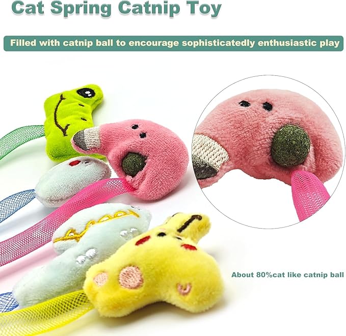 Interactive Catnip Toys for Indoor Cats, Silvervine Sticks for Cats & Cat Chew Rope Toy for Teeth Cleaning, Cat Crinkle Balls for Kitten Training and Play, Cat Toys Set for All Breeds 7Pack