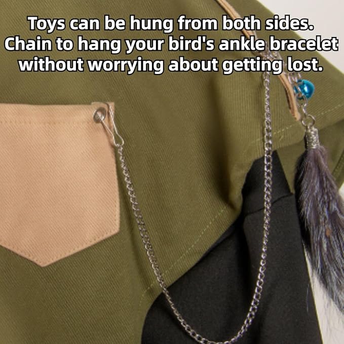 Parrot Anti-Scratch Shoulder Protector, Multi-Functional Bird Diaper Flight Suits Pee Pads Diaper Poop Shawl for Cockatiel Parakeet Macaw Lovebirds Finches (Green)