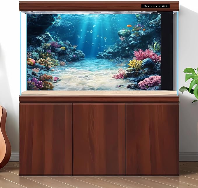 Under The Sea Aquarium Background Underwater Scene Coral Reefs Fish Tank Background Ocean Bed Scene Sand Rocky Outcrops Terrarium Backgrounds Seabed Diverse Marine Life Sunlight Tank Poster 72x18in