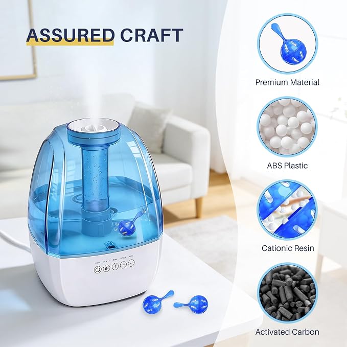 12 Pack Humidifier Tank Cleaner Balls compatible with All humidifiers | Humidifier Cleaner Balls for Fish Tanks, Purifies Water, Prevents Hard Water Build-Up Reduces Scale to improve Humidification