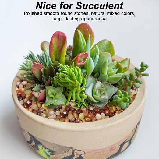 Decorative River Pebbles for Vase Fillers Aquarium Potted Plant Landscaping | Ornamental Gravel Stones, Natural DIY Rocks for Resin Art, Home Garden & Fish Tank Decoration (Three Colors,10 Pounds)