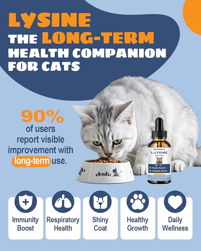 Lysine for Cats and Hairball Treatment for Cats - Support Immunity, Respiratory Health - Hairball Remedy- Promote Healthy Digestion - Roast Chicken & Cat Grass Flavor, for All Ages & Breeds