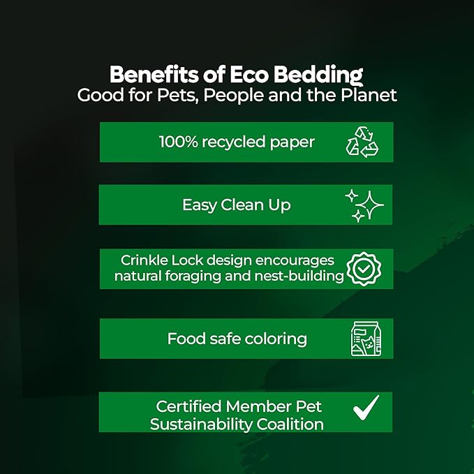 FiberCore Eco Bedding with Odor Control, 99% Dust Free Paper Bedding for Small Animals and Birds, 10 lb (Expands to 250 L).