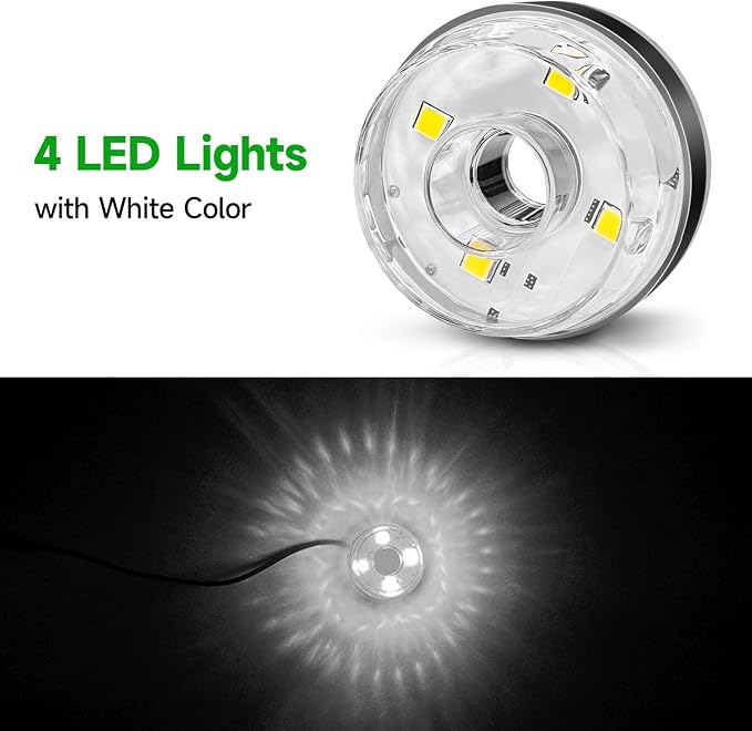 15W 800L/H Submersible Pond Fountain Pump with LED Lights, Ultra Quiet Water Pump, Pond Fountain Pumps for Small Pond, Garden, Aquarium, Fish Tank, Indoor Outdoor Fountain 3 Type Nozzle (White)