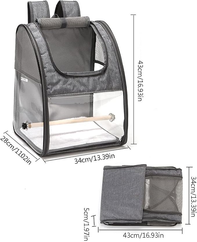 Bird Supplies Bird Parrot Travel Cage Foldable Portable Backpack Pet Parrot Cat and Dog Backpack Easy to Transport and Archive Outdoor Travel Supplies Bird Playground