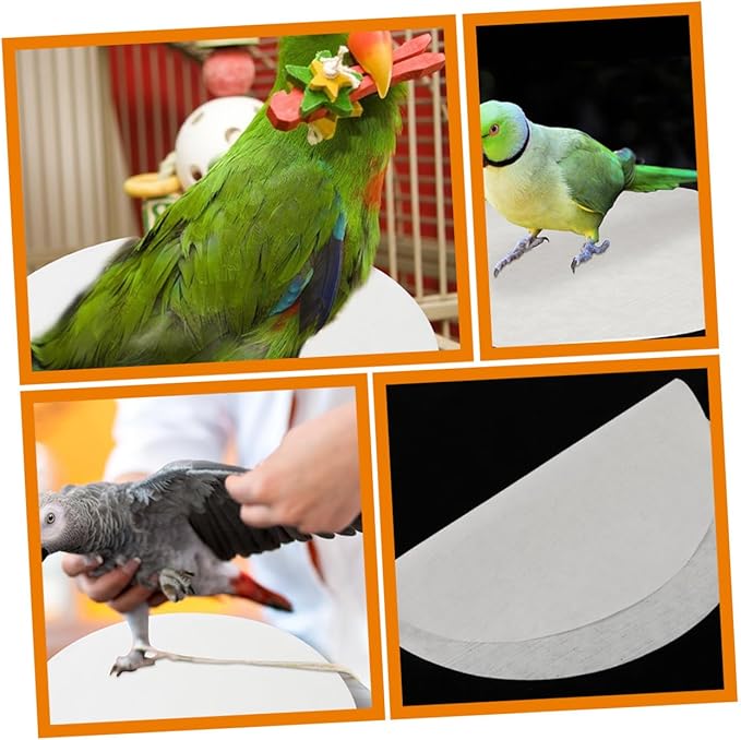 Happyyami Bird Cage Liner Pads 100Pcs Absorbent Round Cage Liners for Parrot Cages Water Absorption Cushion for Birdcage Bottom Easy Replaceable and Breathable