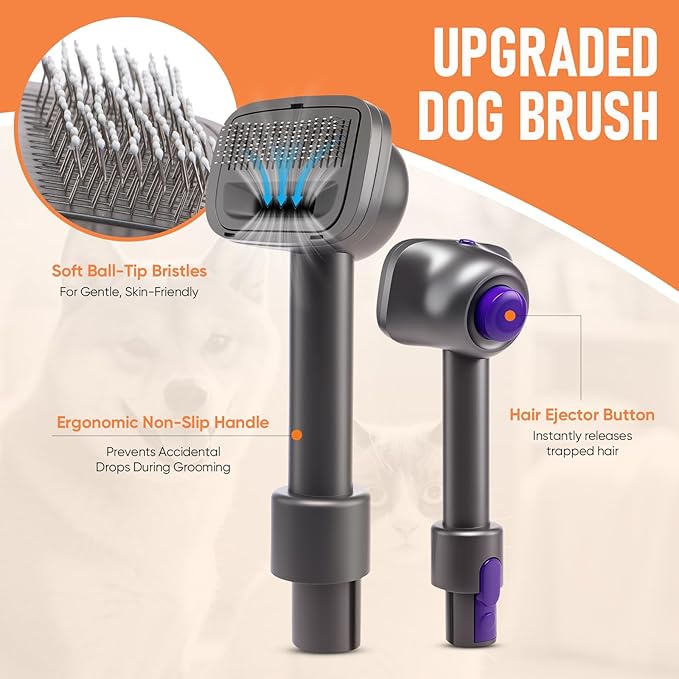 Pet Grooming Kit for Dyson V7 V8 V10 V11 V12 V15 Gen5 Accessories, Dog Brush Vacuum Attachment-Dog and Cat Hair Grooming Tools