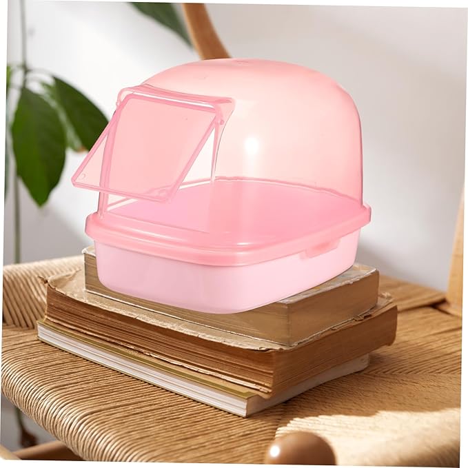 Garneck Chinchilla Sand Bath House for Hamsters Squirrels and Hedgehogs Plastic Hamster Bathroom and Dust Bath Container Reusable Sand Bath Tub for Animals