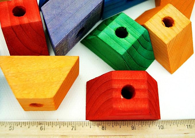 Trapeze Wooden Wood Blocks 18 Very Large Bird Parrot Parts Toy for Macaw Amazon