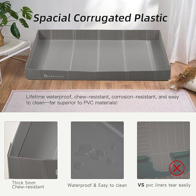 Guinea Pig Cages with Corrugated Liner 10ft CNC Small Animal Playpen Indoor Bunny Rabbit Cage Large Critter Habitat Hedgehog Pet Hutch 55x28x14inch