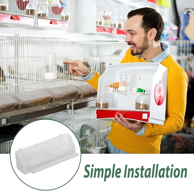 2pcs Automatic Hanging Bird Feeder with Anti-Splash Tray, Wet and Dry Food Dispenser for Parrots and Small Birds, Outdoor Seed Feeding Container