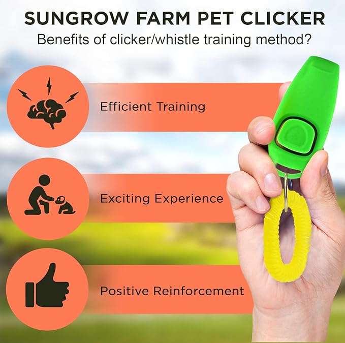 SunGrow Parrot Training Clickers with Black Wrist Strap, Pet Bird Clickers Training Kit, Flat Drop-Shape Button (Multicolored, 10)