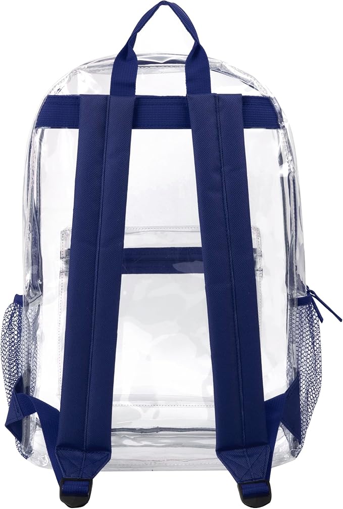 Trail maker Clear Backpack Heavy Duty with Padded Straps, Side Pockets for Kids, Boys, Girls, School, Stadium Approved Events