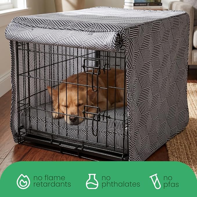 Molly Mutt Rough Gem Dog Crate Cover, 100% Cotton Canvas Cover with 2 Roll-Up Panels, Ideal for Dog or Cat Crate, Durable, Washable, and Free of Harmful Chemicals, 30" x 21" x 24"
