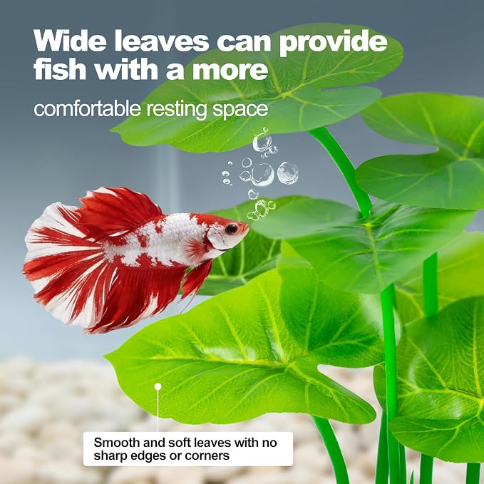 12 Pack Silk Aquarium Plants Betta Fish Tanks Decor，Betta Hammock 6-inch Fish Tank Plants Aquarium Decor，Suitable Artificial Fish Tank for Betta,Goldfish & Reptile Tanks Ornament Accessories