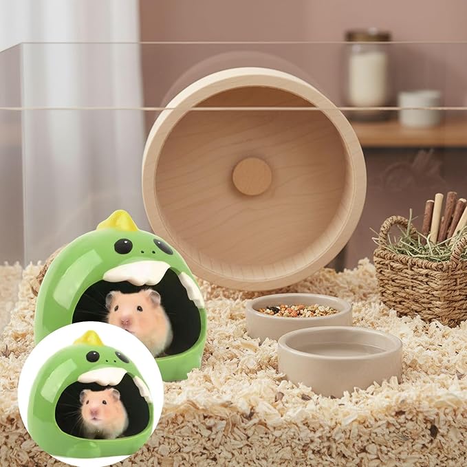 Ceramic Pet Nest for Small Animals - Hamster Ceramic House with Smooth Interior, Enclosed Hideout for Comfortable Shelter and Ventilation