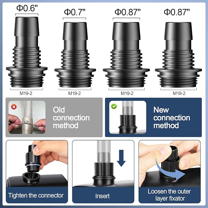 hygger 2-in-1 666GPH Submersible Pump 45W,Side and Bottom Suction Fountain Water Pump with 9.8ft High Lift,Quick Water Change with 4 Interchangeable Nozzles for Aquarium, Fish Tank, Hydroponics,Pond