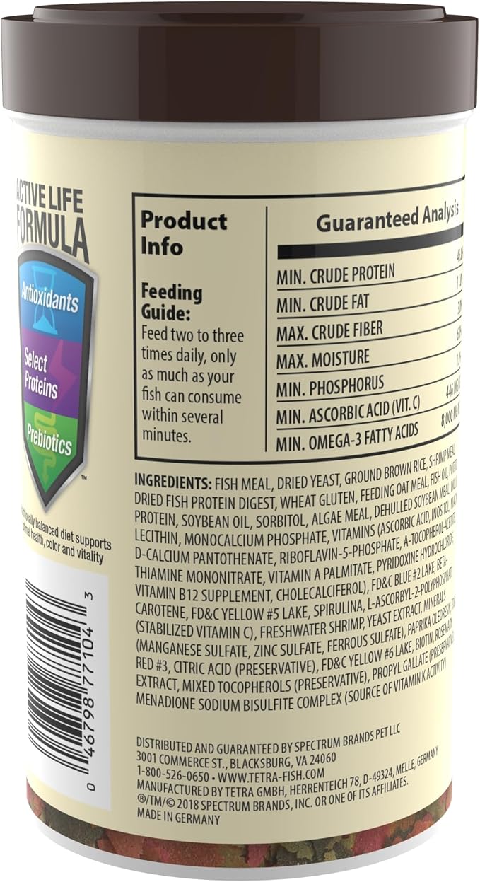 TetraMin Tropical Flakes Fish Food, 2.2 oz | Complete Daily Diet For Top-And-Mid Feeding Tropical Fish, Protein For Growth & Prebiotics for Digestion, Clear Water Formula