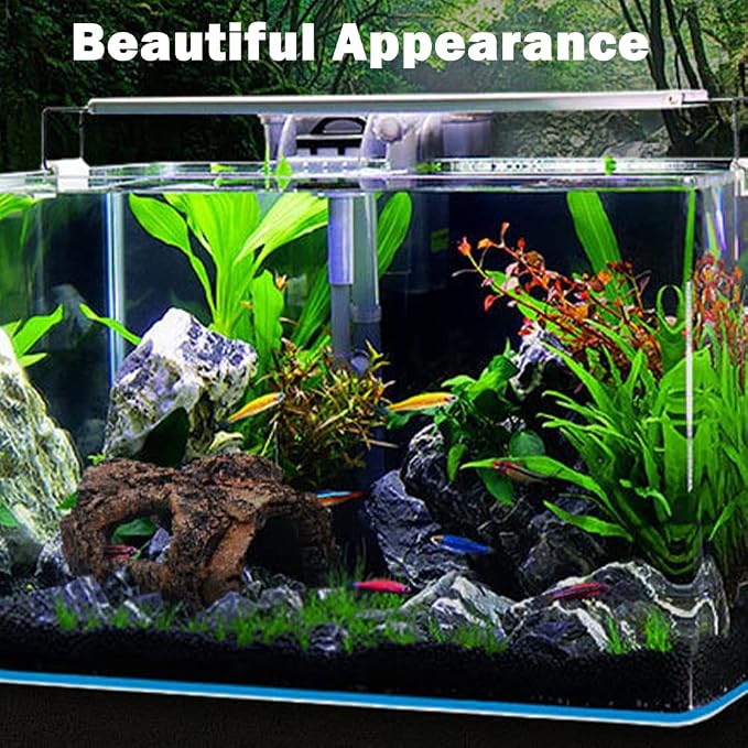 Aquarium Log Hideout, Fish Tank Cave Tree Trunk Resin Decor | Hollow log cave with multiple openings for fish to hide, rest, and swim through in aquariums or terrariums