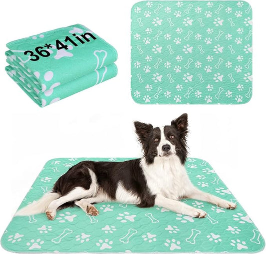BEAUTYZOO 2 Pack Washable Pee Pads for Dogs, Reusable Puppy Pads for Potty Training, Waterproof Super Absorbent Whelping Pads Mats Non Slip Against Urine for Small Medium Dogs Cats, 36" x 41"