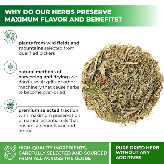 50 Bags Yarrow Herb Dried Yarrow Leaf & Flower Herbal Tea (Achillea Millefolium Tea) - 50 Count 1.5g Bags Herb Tea Milenrama Hojas